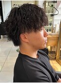 ミニウルフ ツイストスパイラルパーマ メンズパーマ 眉毛