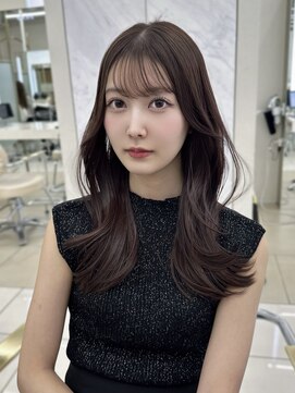 コア 銀座(COA) 黒髪/グレーベージュ/レイヤーロング/前髪パーマ/前髪カット銀座