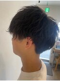 無造作束感カール×ツーブロック爽やかナチュラルマッシュ