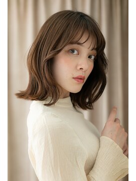 カバーヘア 上尾西口店(COVER HAIR) ミルクティーカラー乾かすだけミディアムウルフY上尾30代40代