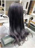 ＊ブリーチなし暗髪透明感ネビージュカラー！パープルアッシュ