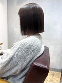 【吉田江梨】外はねボブ暖色切りっぱなし透明感カラー20代30代