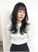 ロングレイヤーカットブルーブラック