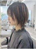 No Styling でも可愛いミディアムウルフ　ハイライト　ウルフ
