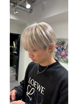 シエラ 南船場(CIERA.) ブルーブラックフェザーパーマサーフカールスペインカール