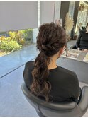 ヘアセット高知美容院ゆるふわポニー