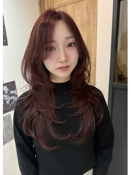 エトワ 中央店(etoi) 大分ハッシュカット韓国ヘアレイヤーカットかきあげかるめロング