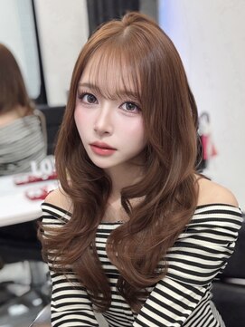 ロムーク 表参道(LOMKH) 小顔ロングレイヤーカット顔周り春ハッシュカット透明感カラー