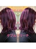 小顔/大人可愛い/ひし形/ピンクベージュ/バイオレットカラー