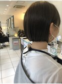オリーブカラー×切りっぱなしボブ　B