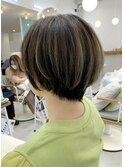 シルバーグレージュ☆ハイライト☆ROMMY.小顔ショート