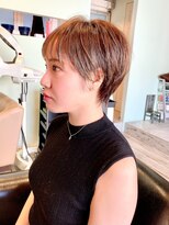 エイチヘア(h hair)&nbsp;【hhair四条大宮】丸みショート×ベージュ