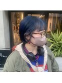 stylist イケダ>> ブルー×ホワイト×フレーミングカラー