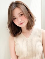 アグノス 青山(Agnos) グレージュカラーくびれヘア薄めバングうる艶髪うるツヤ艶感