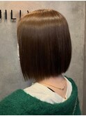 韓国タッセルボブシンプルストレートボブスタイル似合わせカット