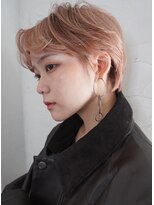 ノラ ウメダ(NORA UMEDA)&nbsp;【高木】ショートボブレイヤーセンターパートオレンジベージュ