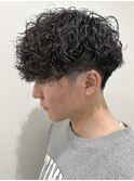 メンズマッシュパーマ波巻スパイラルパーマニュアンスパーマ眉毛