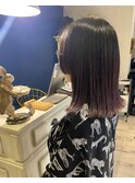 ＜Lusciniaみなみ＞　パープルカラー×切りっぱなしヘア