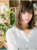 斜めバングオリーブアッシュレイヤーカットc6北浦和20代30代40代