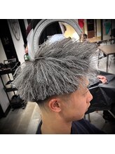 ホワイトメッシュ×パイルツイストパーマ