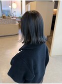 ダークグレー/外ハネミディアムボブ