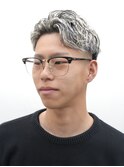 シルバーメッシュ×フェザーパーマ｜韓国風ヘア