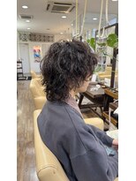 ジッピー ヘアーコレクション&nbsp;メンズロングパーマ スパイラルパーマ ロングウルフ