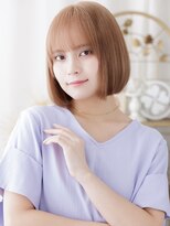 カバーヘア ブリス 志木南口駅前店(COVER HAIR bliss)&nbsp;ピンクベージュブリーチなし切りっぱなしボブa志木20代30代40代