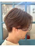センターパートニュアンスパーマ