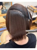 【三宮】地毛風縮毛矯正で作る丸みボブ×髪質改善ストレート