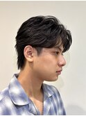 フェザーパーマ/ニュアンスパーマ/センターパート/毛流れ