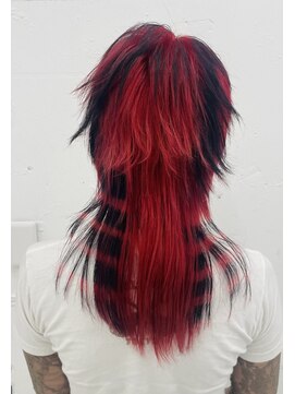 クク 渋谷(QUQU) ボーダーデザイン ミディアムウルフ