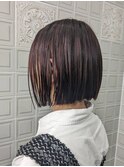 ラベンダーグレージュx切りっぱなしボブ
