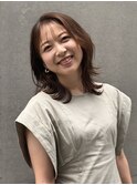 大人のシースルーバング×ミディアム
