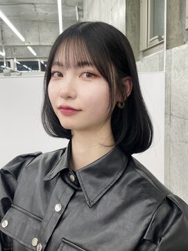 エヌアイ オモテサンドウ(ni omotesando) ワンカール韓国ボブ/シースルーバング/黒髪　上野