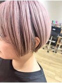 似合わせ小顔ショートボブ アンブレラカラー ピンクラベンダー