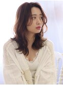 大人かわいいニュアンスウェーブミディアム