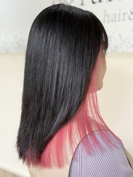 フルブルーム 東林間(fullbloom) レイヤーカットコーラルピンクインナーカラーケアブリーチ