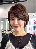 30代40代大人女性/前髪ありショートボブ/ショートヘア/髪質改善