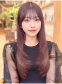 韓国風レイヤーロング　～小顔シースルー前髪×艶ストレート～
