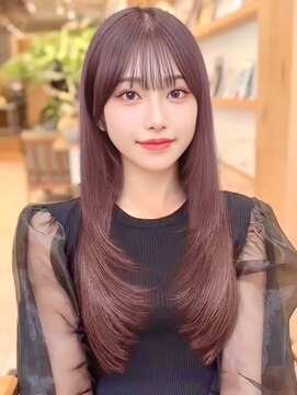 ルエ(rue) 韓国風レイヤーロング　～小顔シースルー前髪×艶ストレート～