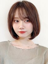 セイドット オモテサンドウ(Say. omotesando) Say.ひし形シルエットボブレイヤーオリーブグレー暗めカラーボブ