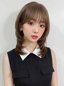 アフロート トウキョウ(AFLOAT TOKYO) 小顔前髪シースルーバング顔まわりミディアムレイヤーカット