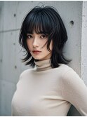 外ハネボブ40代タッセルボブグラデーションカラーヘアカラー