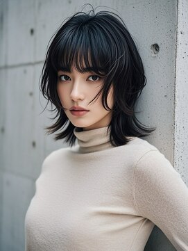 外ハネボブ40代タッセルボブグラデーションカラーヘアカラー