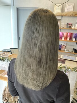 シェル 津山の手店(shel) 10代20代ブリーチありオリーブグレージュ透明感カラー