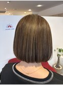 ハイライトカラー,グレージュ,ベージュカラー白髪ぼかし【草加】