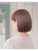 まとまりやすく、ツヤが出るピンクブラウンボブ