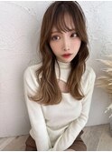 sheer beige 韓国 シースルーバング
