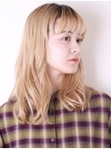 小顔前髪艶感ハイトーンピンクベージュ1003
